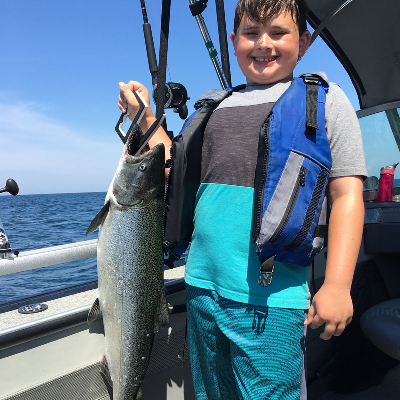 kid happy fish